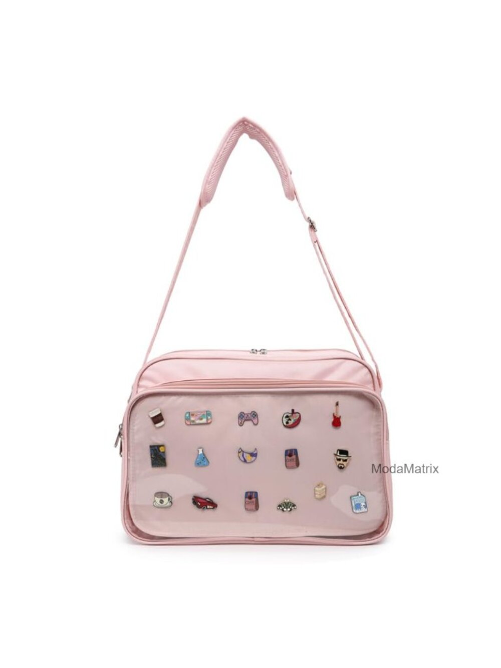 Canvas Messenger Ita Bag Pin Display Crossbody Shoulder Bag